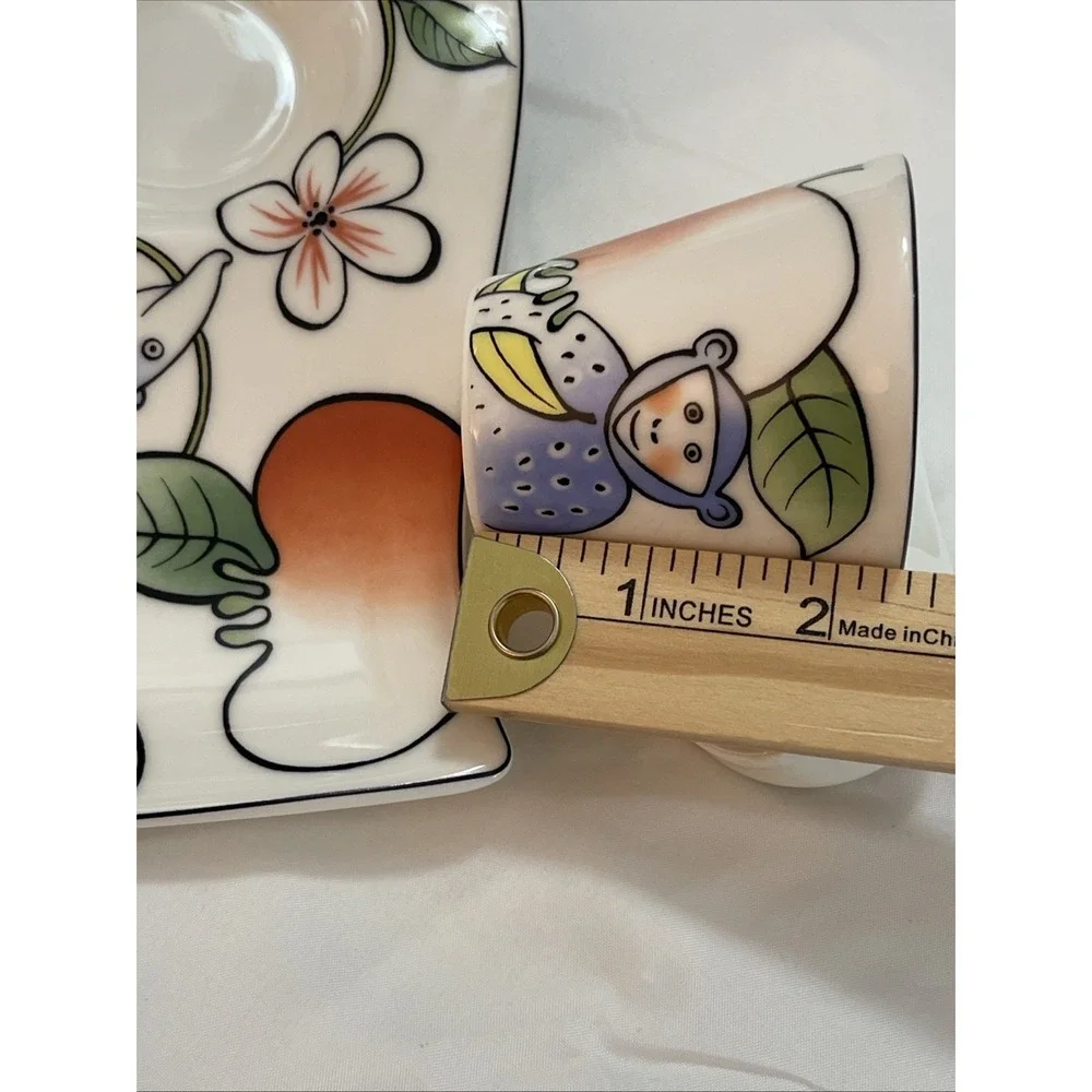 Vtg Villeroy &‎ Boch New Wave Caffe Jungle Coffee Cup & Saucer Porcelain Germany